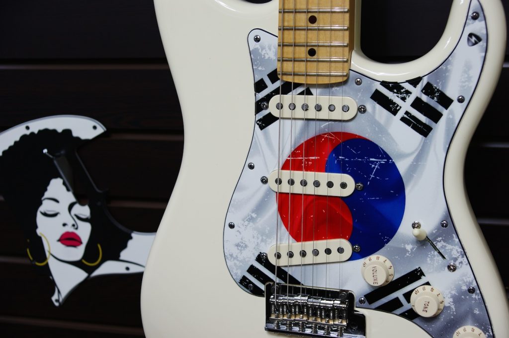 Waving Fabric Flag of South Korea For Strat Style stormguitar