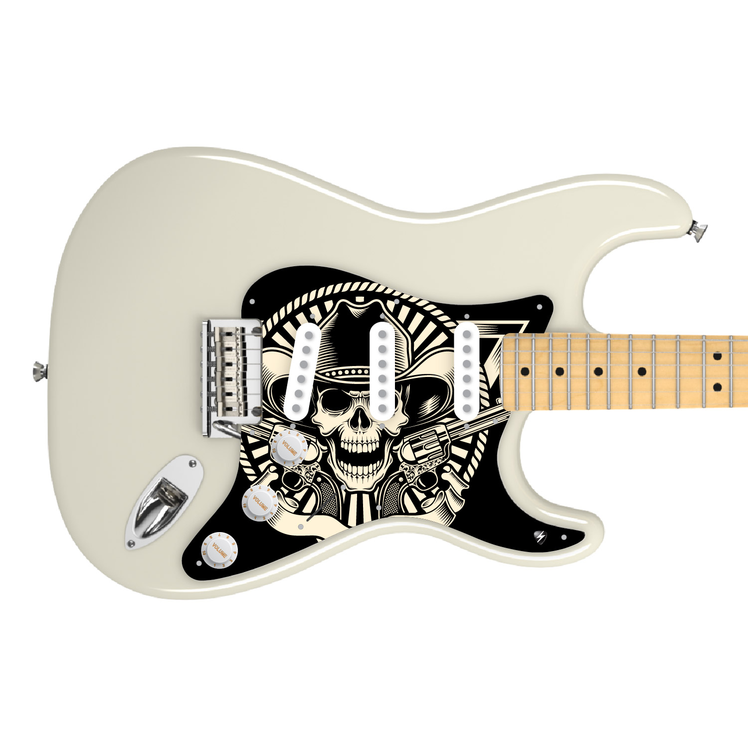 Cowboy Skull With Revolver-Strat-02-01